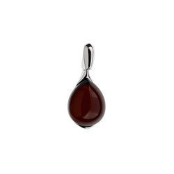 Silver pendant with amber