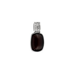 Silver pendant with amber