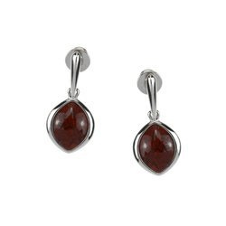 Silver earrings with jasper