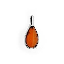 Silver pendant with amber