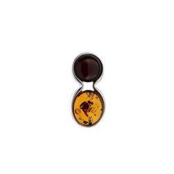 Silver pendant with amber