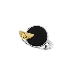 Silver ring with onyx