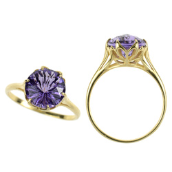 Gold ring with amethyst