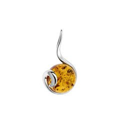 Silver pendant with amber