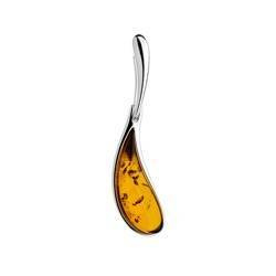 Silver pendant with amber