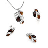 Silver earrings with amber