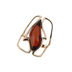 Silver ring with amber