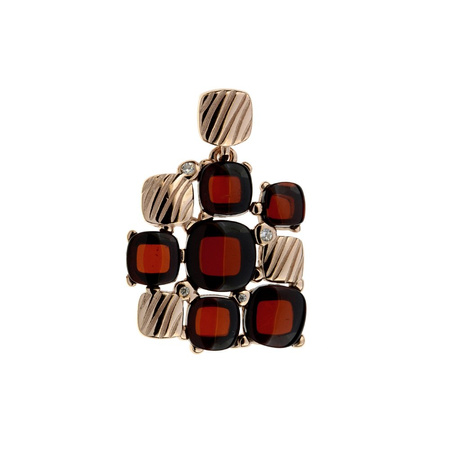 Pendant silver with amber