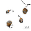 Silver earrings with tiger's eye