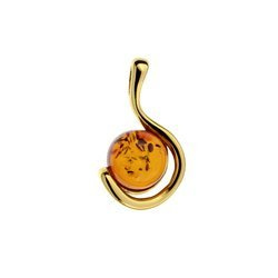 Silver pendant with amber