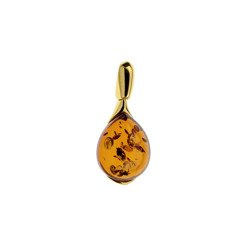 Silver pendant with amber