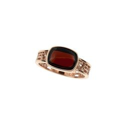 Silver ring with amber