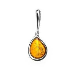 Silver pendant with amber