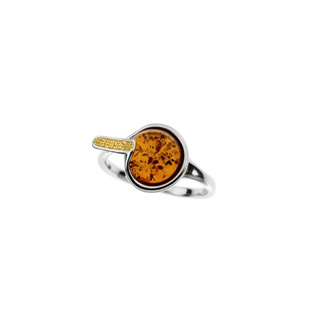 Silver ring with amber