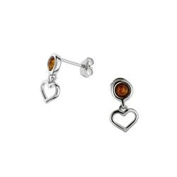 Silver earrings with amber