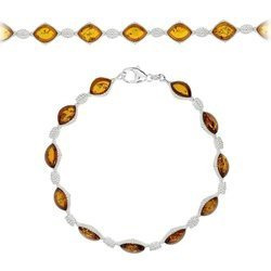 Silver bracelet with amber