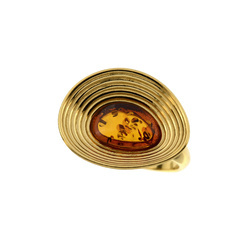 Silver ring with amber