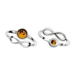 Silver ring with amber