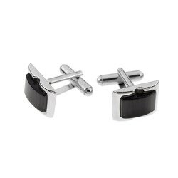 Silver cufflinks with amber