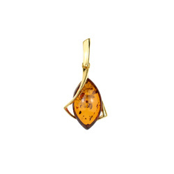 Silver pendant with amber