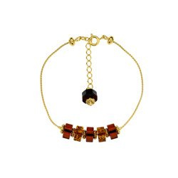 Silver bracelet with amber