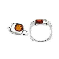 Silver ring with amber