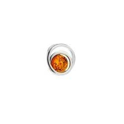 Silver pendant with amber