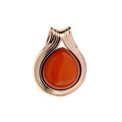 Silver pendant with amber