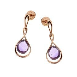 Silver earrings with amethysts