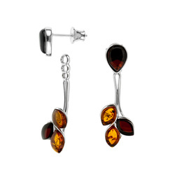 Silver earrings with amber