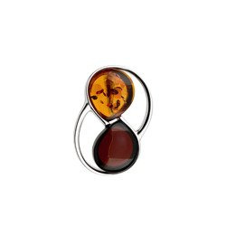 Silver pendant with amber