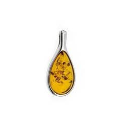 Silver pendant with amber