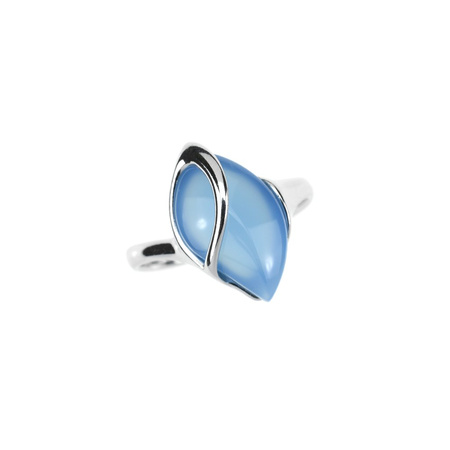 Silver ring with agat