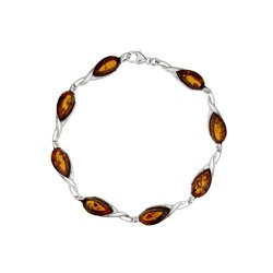 Silver bracelet with amber