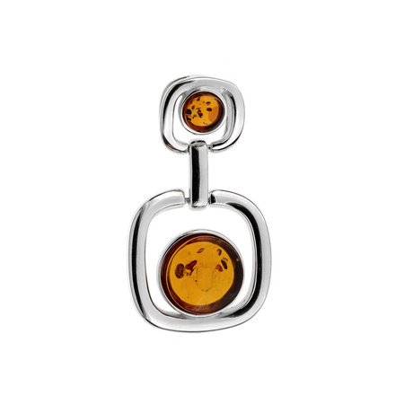 Silver pendant with amber