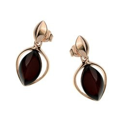 Silver earrings with amber