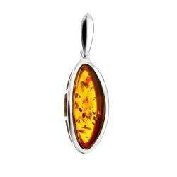 Silver pendant with amber