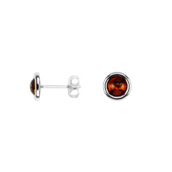 Silver earrings with amber