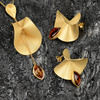 Silver earrings with amber