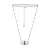 Silver necklace with amber - crown