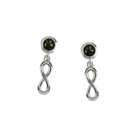 Silver earrings with amber