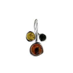 Silver pendant with amber