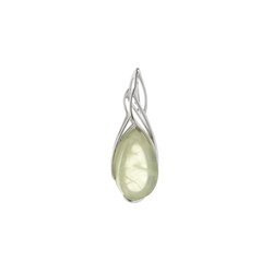 Silver pendant with prehnite