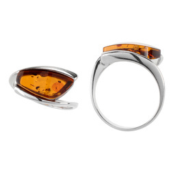 Silver ring with amber