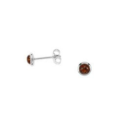 Silver earrings with amber