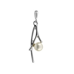 Silver pendant with natural pearl