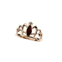 Silver ring with amber - crown