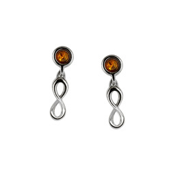 Silver earrings with amber