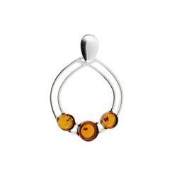 Silver pendant with amber