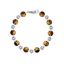 Silver bracelet with amber